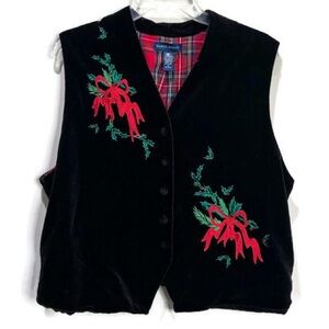 Karen Scott Vintage Velvet Holiday Vest